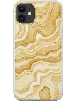 Θήκη Agate Stone - Golden iPhone 11 Flexible TPU (Διάφανη Σιλικόνη)