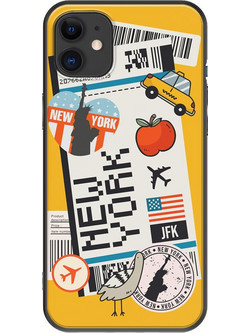 Θήκη Ticket To New York iPhone 11 Black TPU (Μαύρη Σιλικόνη)