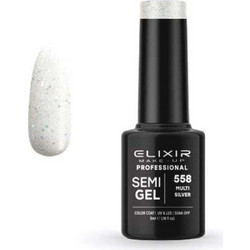 Elixir Semigel 558 Multi Silver Glitter Ημιμόνιμο Βερνίκι Νυχιών 5ml