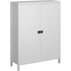 Κομότα Δίφυλλη Marocco Λευκό 99x37x130.5cm TO-MARKOM2DWHITE