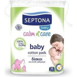 Septona Baby Calm n' Care Cotton Pads Δίσκοι για Απαλό Καθαρισμό 50τεμ