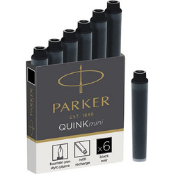 Αμπούλες Μελάνης Mini Quink Ιnk Cartridges Black Parker 6τεμ