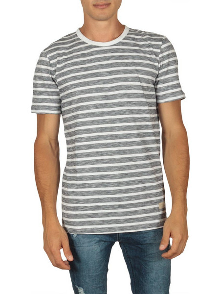 Minimum Johnston ανδρικό ριγέ t-shirt λευκό-μπλε 133150259-bl