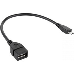 DM-2908 . Καλώδιο OTG USB - microUSB 20cm Μαύρο Cabletech