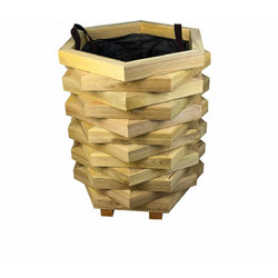 CE Ξύλινη Γλάστρα Ασύμμετρης Στοίχησης 52x45x60cm (005979)