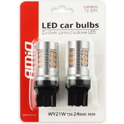 AMiO T20 LED Κίτρινο 12/24V 6,2W 2τμχ