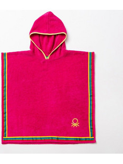Benetton Kids Παιδικό Πόντσο Θαλάσσης Ροζ 85x85cm 20.21.0587
