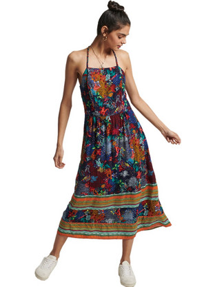Superdry Ovin Maxi Καλοκαιρινό Καθημερινό Φόρεμα Πολύχρωμο W8011059A-6WP