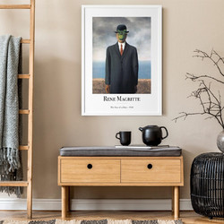 ΑΦΙΣΑ WALL-DESIGN THE SON OF A MAN-MAGRITTE 49513 (PVC/PLEXIGLASS ΑΣΠΡΗ ΚΟΡΝΙΖΑ) 30x40cm