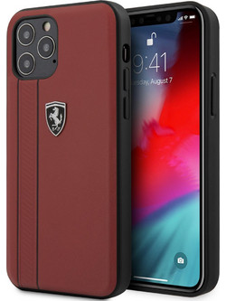 Ferrari Off Track Leather Hard Case iPhone 12 Pro Max Red (FEODIHCP12LRE)
