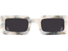 De-Sunglasses Lamda Marble Γυναικεία Γυαλιά Ηλίου Ορθογώνια Κοκάλινα Χρυσά με Μαύρο Polarized Φακό