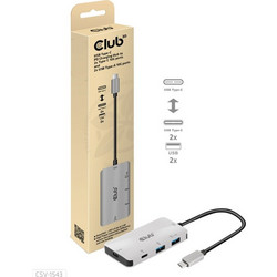 CLUB3D CSV-1543 USB Hub 3.0 USB-C με 4 Θύρες USB-A / USB-C & Εξωτερική Παροχή Ρεύματος