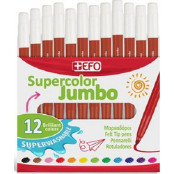 EFO Supercolor Jumbo Μαρκαδόροι Ζωγραφικής Σετ Καφέ 12τμχ