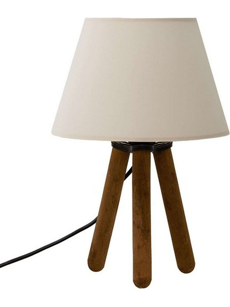 Pakoworld PWL-1072 Πορτατίφ Ε27 Λευκό Καφέ Φ22.5xΥ32cm