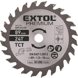 EXTOL PREMIUM Saw blade with SK blades, O89 x 1.0 x 10 mm, 24T