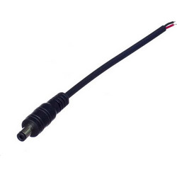 DC 5.5x2.1 Male Connector Plug Cable with Wire 15cm (Black)