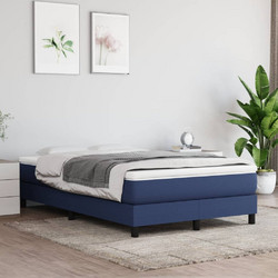 vidaXL Κρεβάτι Boxspring Υφασμάτινο Μπλε με Στρώμα 100x200cm 120x200cm 3144067