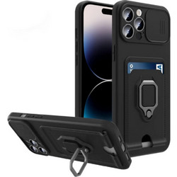 Bodycell Multifunction Ring Holder Back Cover Black (iPhone 14 Pro Max)