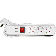 ΠΟΛΥΠΡ.ΜΕ ΚΑΛΩΔ+ΔΙΑΚ+2 ΘΥΡ.USB 3x1.00mm 1.5μ ΚΑΛ.3ΣΟΥΚ ΛΕΥΚ 15-315135