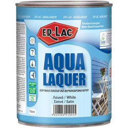 ER-LAC Aqua Laquer Βερνικόχρωμα Νερού Λευκό Gloss 0.375lt