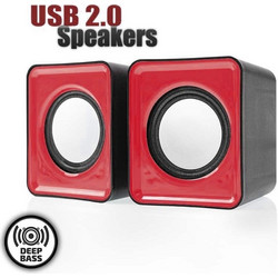 Kisonli V310 Ηχεία Υπολογιστή 2.0 6W Red Black