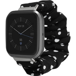 KWmobile Scrunchie Λουράκι Υφασμάτινο Black / White (Fitbit Versa 4 / Sense 2 / Versa 3)