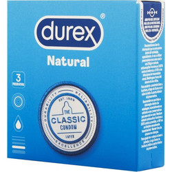 Durex Natural Comfort Προφυλακτικά με Λιπαντικό 3τμχ