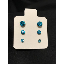 1 ζευγάρι καρφωτά σκουλαρίκια σε γαλάζιο χρώμα
