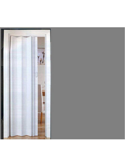 Πτυσσόμενη Πόρτα Φυσαρμόνικα PVC 88X220 Λευκή Κομπλέ