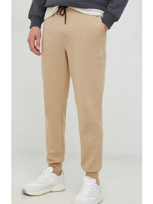 Calvin Klein Ανδρικό Παντελόνι Φόρμας με Λάστιχο Μπεζ K10K108047-PF2