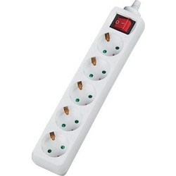 ALFAONE V05BK (700100) WHITE 5-ΘΕΣΕΩΝ ΜΕ 1.5m ΚΑΛΩΔΙΟ amp ΜΕ ΔΙΑΚΟΠΤΗ 700100 (V05BK)