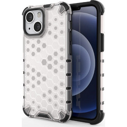 Honeycomb Case armor cover with TPU Bumper for iPhone 13 mini transparent
