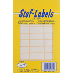Αυτοκόλλητες ετικέτες Stef-Labels No. 22 24-ορθογώνιες 35x15mm 40 φύλλα 10 τεμ