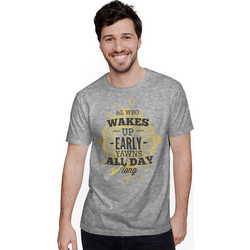 He Who Wakes Up Early Yawns All Day (Κοντομάνικο Ανδρικό / Unisex) - Grey melange