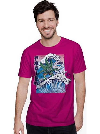WEED LEAF SURF (Κοντομάνικο Ανδρικό / Unisex) - Fuchsia