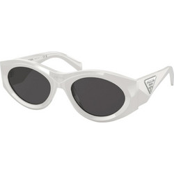 Prada 20ZS 1425S0 Γυναικεία Γυαλιά Ηλίου Οβάλ Κοκάλινα Λευκά με Μαύρο Polarized Φακό