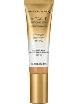 Max Factor Miracle Second Skin Hybrid 08 Medium Tan Liquid Foundation SPF20 30ml