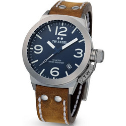 TW Steel Ανδρικό Ρολόι με Καφέ Δερμάτινο Λουράκι CS102