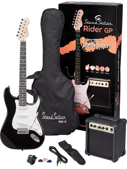 Soundsation Rider GP Bundle Ηλεκτρική Κιθάρα ST Style με SSS Μαγνήτες και Ταστιέρα Rosewood Black