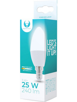 Forever Light Λάμπα LED σχήμα κερί E14 C37 3W 230V 3000K 240lm