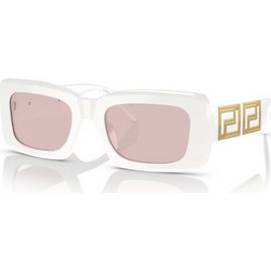Versace VE4444U 314/5 Γυναικεία Γυαλιά Ηλίου Ορθογώνια Κοκάλινα Λευκά με Ροζ Polarized Φακό