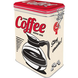 Nostalgic Μεταλλικό κουτί καπάκι με κλιπ USA Strong Coffee Served Here