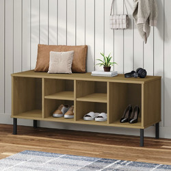 vidaXL Oslo Παπουτσοθήκη Ξύλινη Καφέ Μ106xΠ35xΥ45cm 350994