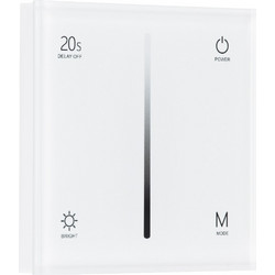 GLOBOSTAR(R) 71452 SKYDANCE S1-T PHASE TRIAC Dimmer Τοίχου AC 100-240V 1.5A 360W Max IP20 - Touch Dimming + RF 2.4GHz - Λευκό - M8.5xΠ8.5xΥ3.2cm