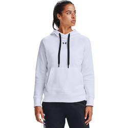 Under Armour Rival Fleece HB Γυναικείο Αθλητικό Φούτερ με Κουκούλα Λευκό 1356317-100