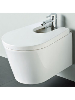 SANITARA Glam Μπιντέ Κρεμαστό 53cm με Κάλυμμα Thermodur Soft Close -266231+266222