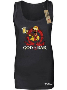 Γυναικεία αμάνικα βαμβακερά Takeposition, God of Bar, Μαύρο, 503-1581-02