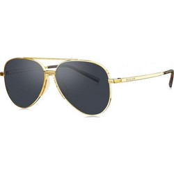 Bolon BK7003 A12 Γυαλιά Ηλίου Aviator Μεταλλικά Χρυσά με Μαύρο Polarized Φακό