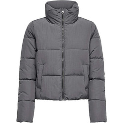 Only Dolly Γυναικείο Μπουφάν Χειμωνιάτικο Puffer Κοντό Γκρι 15205371