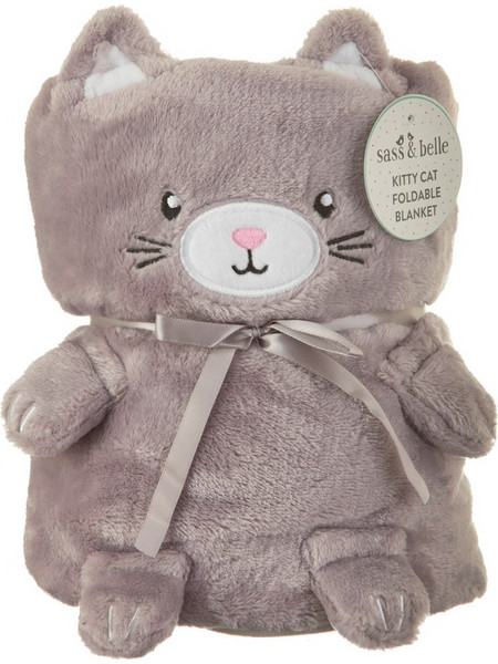 Sass & Belle Kitty Cat Κουβέρτα Αγκαλιάς Fleece 70x105 Μπεζ